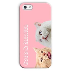 Modern: Custom Two Pet Phone Case (Half Body) - Paw & Glory - Dog Portraits - Pet Portraits