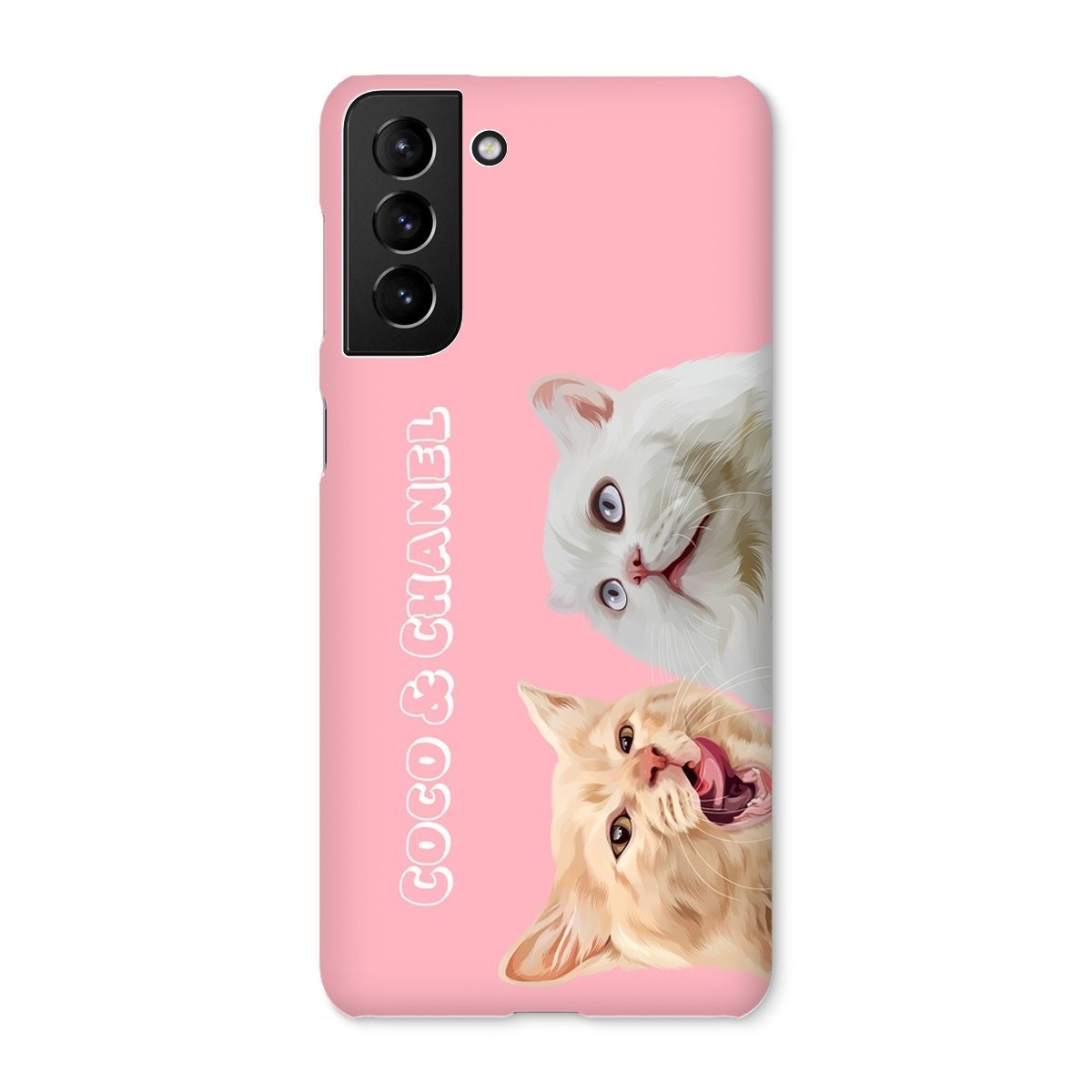 Modern: Custom Two Pet Phone Case (Half Body) - Paw & Glory - Dog Portraits - Pet Portraits