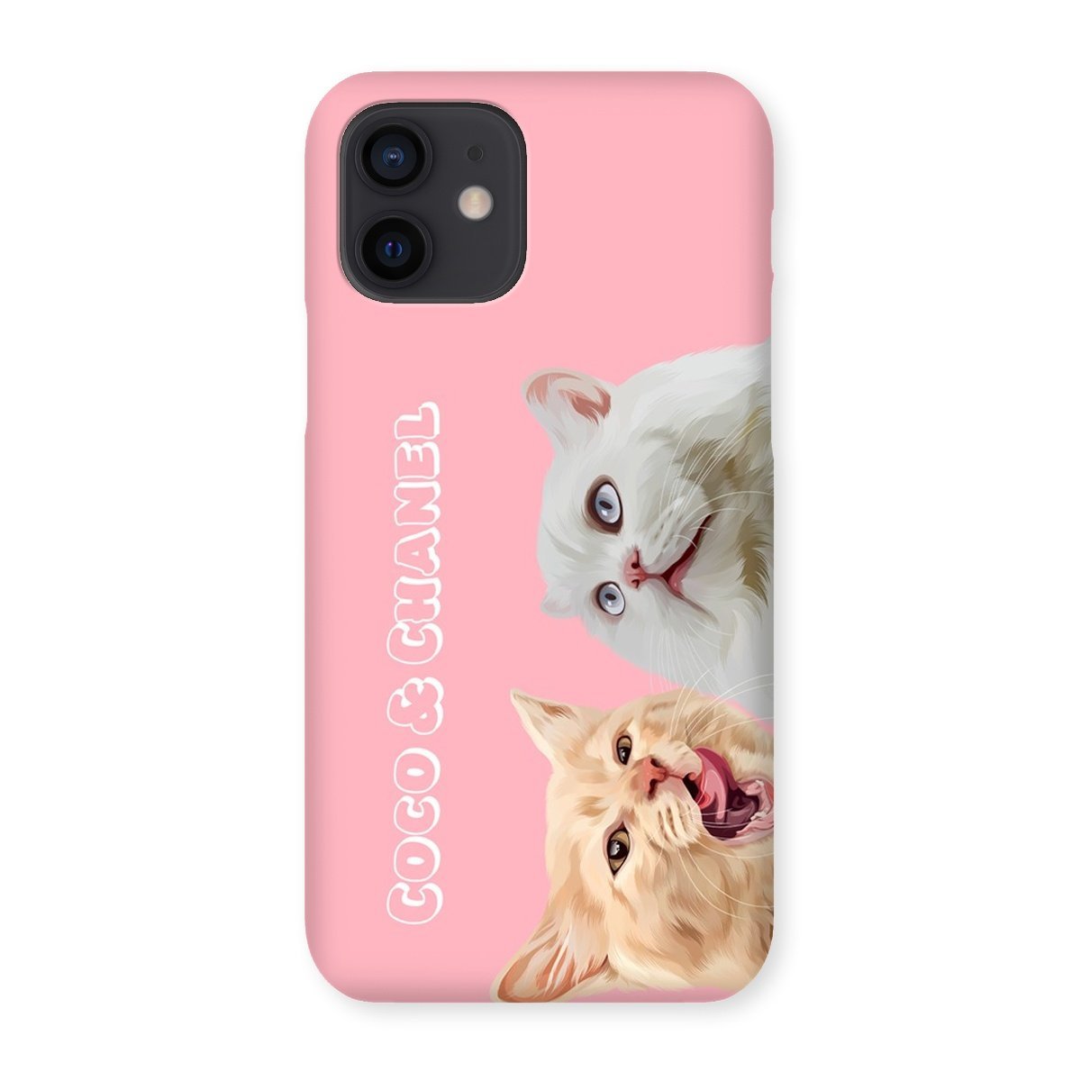 Modern: Custom Two Pet Phone Case (Half Body) - Paw & Glory - Dog Portraits - Pet Portraits