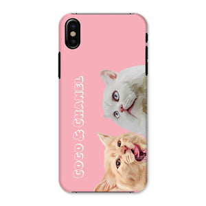 Modern: Custom Two Pet Phone Case (Half Body) - Paw & Glory - Dog Portraits - Pet Portraits
