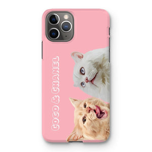 Modern: Custom Two Pet Phone Case (Half Body) - Paw & Glory - Dog Portraits - Pet Portraits