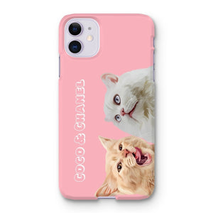 Modern: Custom Two Pet Phone Case (Half Body) - Paw & Glory - Dog Portraits - Pet Portraits