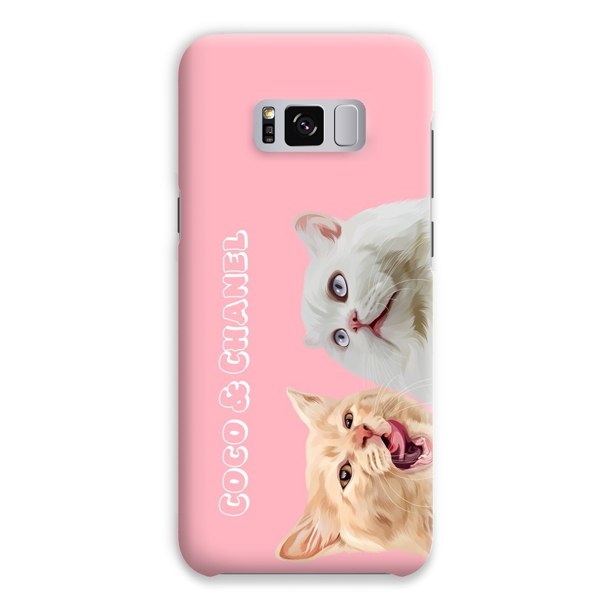 Modern: Custom Two Pet Phone Case (Half Body) - Paw & Glory - Dog Portraits - Pet Portraits