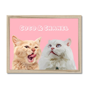 Modern: Custom Two Pet Portrait (Half Body) - Paw & Glory - Dog Portraits - Pet Portraits