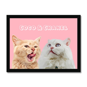 Modern: Custom Two Pet Portrait (Half Body) - Paw & Glory - Dog Portraits - Pet Portraits