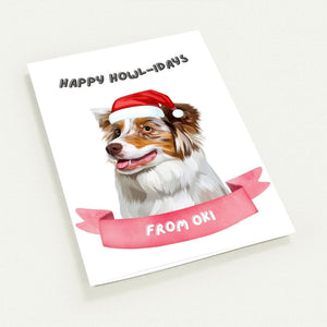 Modern Happy Howlidays Christmas Cards - Paw & Glory - Dog Portraits - Pet Portraits