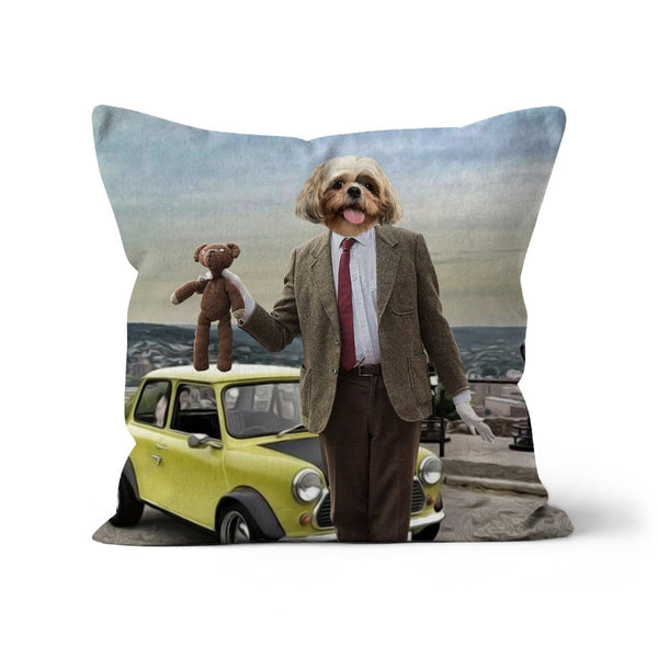 Silent Comedy Gentleman Custom Pet Pillow | Funny Pet Portrait | Paw & Glory
