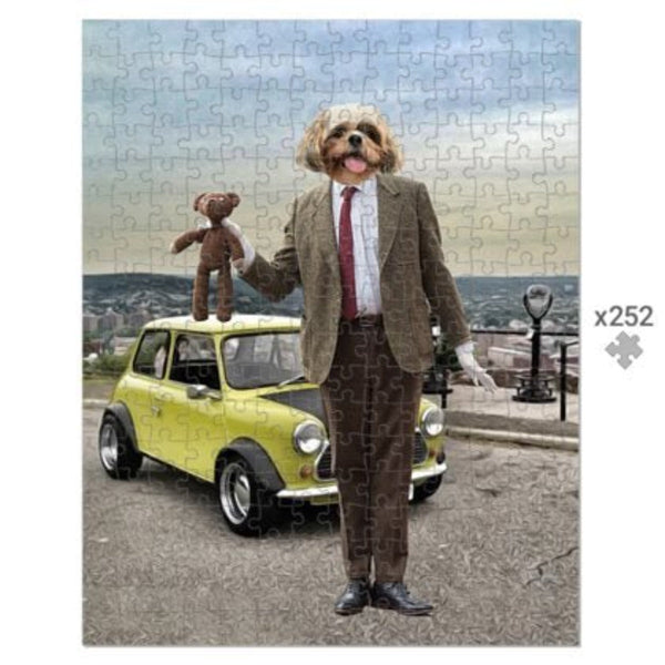 Silent Comedy Gentleman Custom Pet Puzzle | Funny Pet Portrait | Paw & Glory