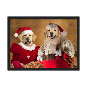 Mr & Mrs Claus: Custom Pet Portrait - Paw & Glory - Dog Portraits - Pet Portraits