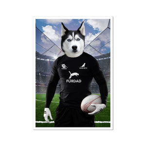 New Zealand Rugby Team: Custom Pet Portrait - Paw & Glory - Dog Portraits - Pet Portraits