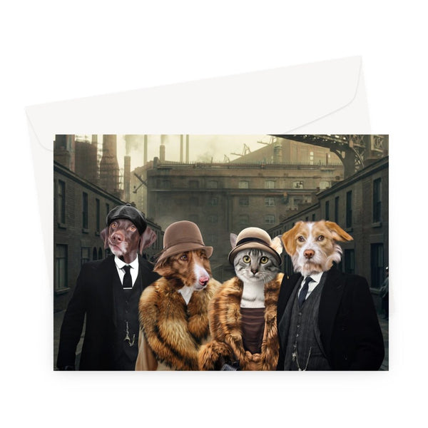 1920s Gangster Quartet Custom Pet Greeting Card | Pet Lover Gift | Paw & Glory
