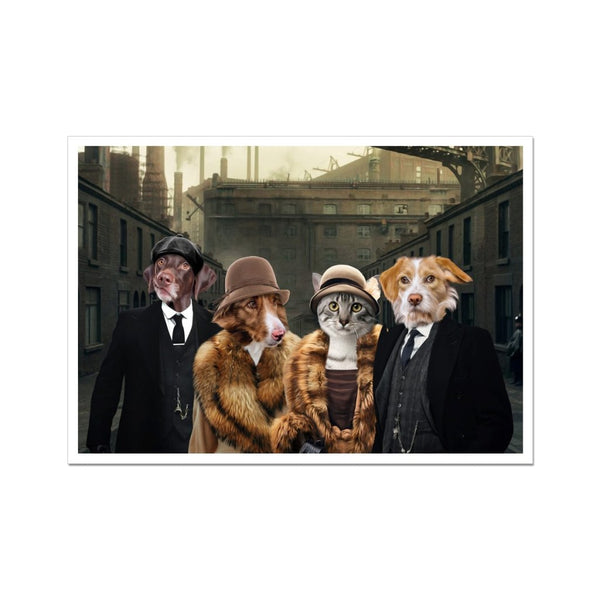 1920s Gangster Quartet Custom Pet Poster | Pet Portrait Print | Paw & Glory