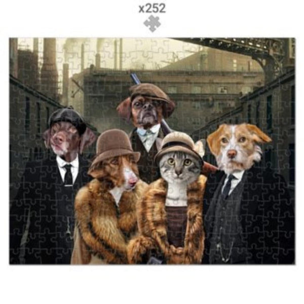 1920s Gangster Group Custom Pet Puzzle | Funny Pet Portrait | Paw & Glory