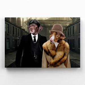 Peaky Blinders Male & Female: Custom Pet Canvas - Paw & Glory - Dog Portraits - Pet Portraits