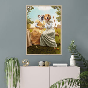 Penelope & Eloise (Bridgerton inspired): Custom Pet Portrait - Paw & Glory - Dog Portraits - Pet Portraits