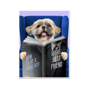 Pet Reading A Book: Custom Pet Portrait - Paw & Glory - Dog Portraits - Pet Portraits