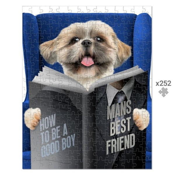 Pet Reading A Book Custom Pet Puzzle | Funny Pet Portrait | Paw & Glory
