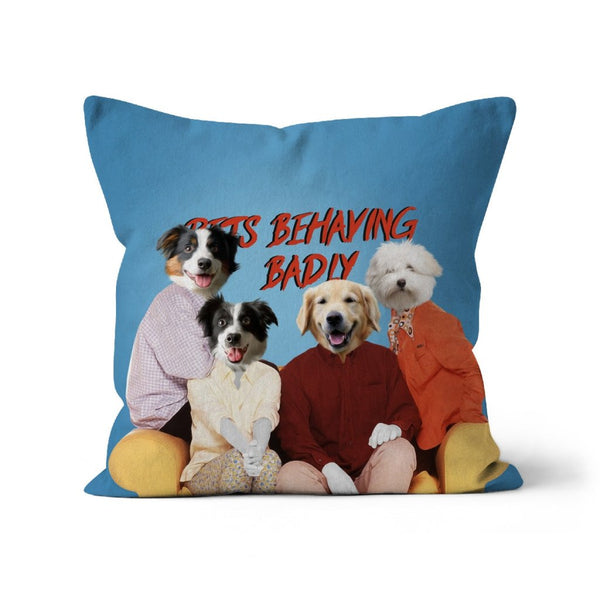 Mischief Makers Custom Pet Pillow | Funny Pet Portrait | Paw & Glory