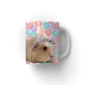 Pink Blossom Crown: Minimalist Pet Coffee Mug - Paw & Glory - Dog Portraits - Pet Portraits