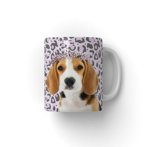 Pink Blossom Crown: Minimalist Pet Coffee Mug - Paw & Glory - Dog Portraits - Pet Portraits