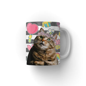 Pink Blossom Crown: Modern Pet Coffee Mug - Paw & Glory - Dog Portraits - Pet Portraits