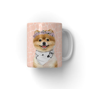 Pink Blossom Crown: Modern Pet Coffee Mug - Paw & Glory - Dog Portraits - Pet Portraits
