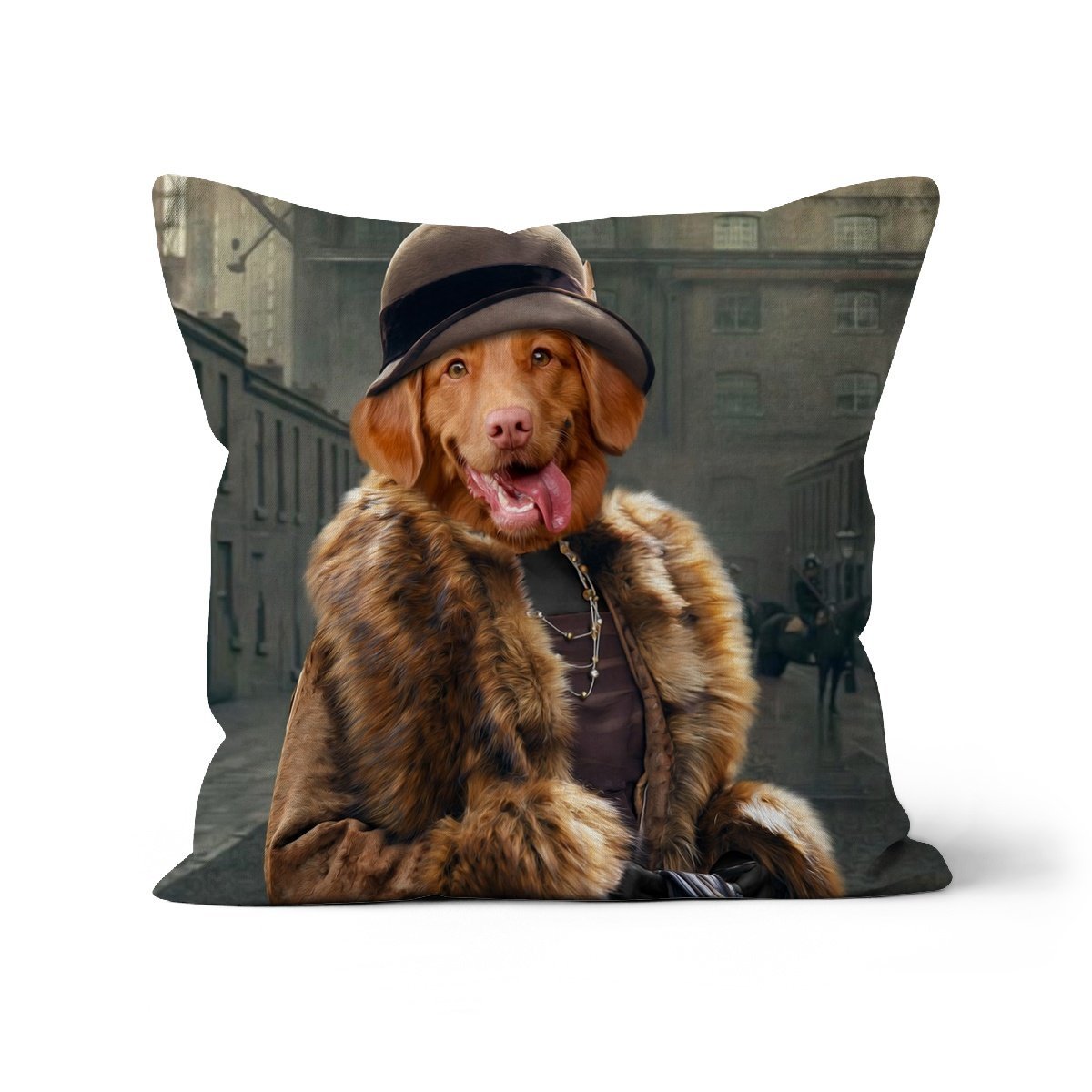 Polly (Peaky Blinders Inspired): Custom Pet Pillow - Paw & Glory - Dog Portraits - Pet Portraits