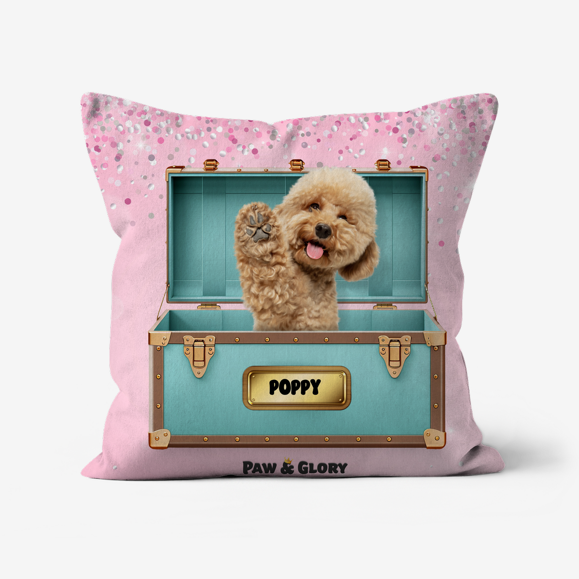 Paw-fany & Co. Luxury Trunk: Custom Pet Pillow