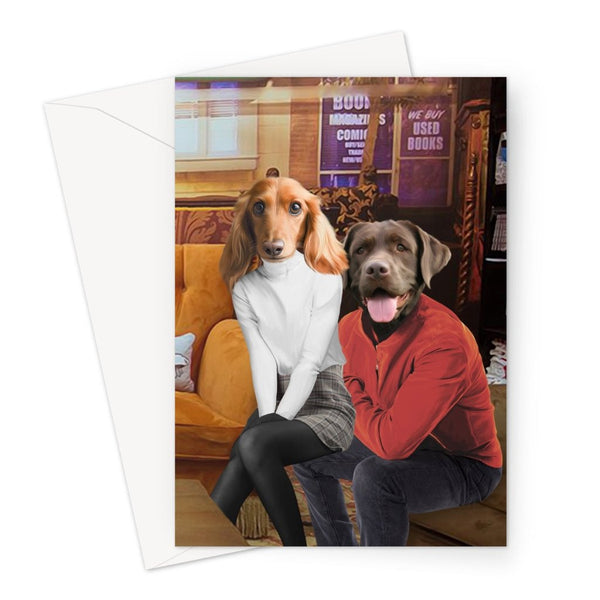Coffee House Couple Custom Pet Greeting Card | Personalised Pet Gift | Paw & Glory
