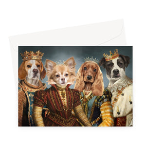 Royal Pops & Princesses: Custom 4 Pet Greeting Card - Paw & Glory - Dog Portraits - Pet Portraits