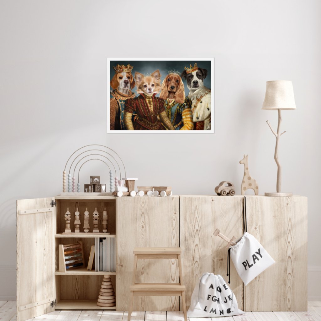 Royal Pops & Princesses: Custom Pet Poster | royal pet portrait | Paw & Glory