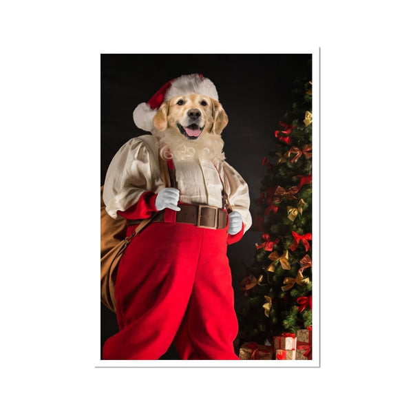 Santa Paws Custom Pet Poster | Pet Portrait Print | Paw & Glory