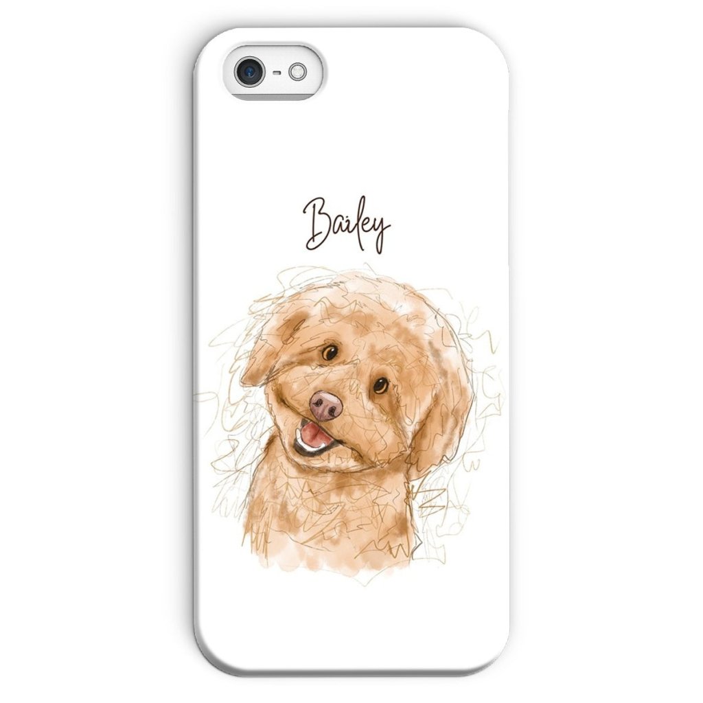 Scribble: Custom One Pet Phone Case - Paw & Glory - Dog Portraits - Pet Portraits
