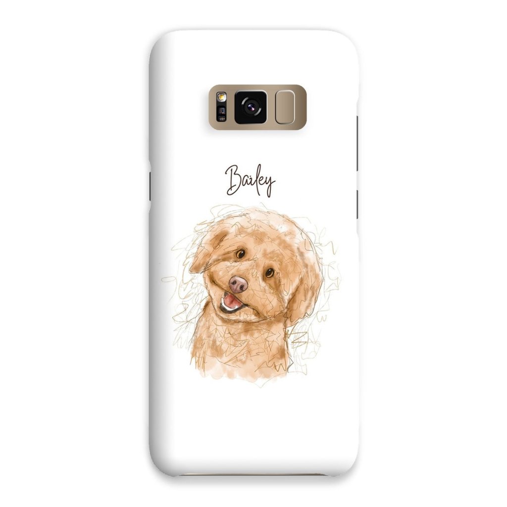 Scribble: Custom One Pet Phone Case - Paw & Glory - Dog Portraits - Pet Portraits