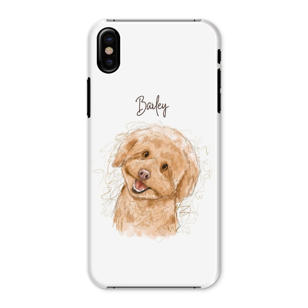 Scribble: Custom One Pet Phone Case - Paw & Glory - Dog Portraits - Pet Portraits