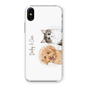 Scribble: Custom Two Pet Phone Case - Paw & Glory - Dog Portraits - Pet Portraits