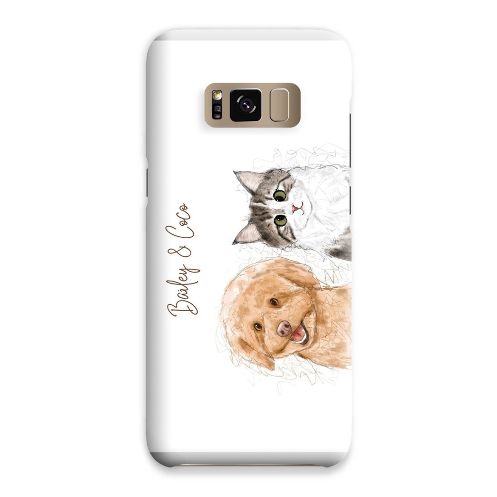 Scribble: Custom Two Pet Phone Case - Paw & Glory - Dog Portraits - Pet Portraits