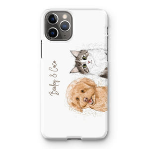 Scribble: Custom Two Pet Phone Case - Paw & Glory - Dog Portraits - Pet Portraits