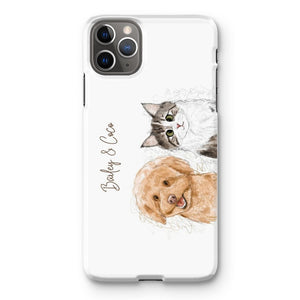 Scribble: Custom Two Pet Phone Case - Paw & Glory - Dog Portraits - Pet Portraits