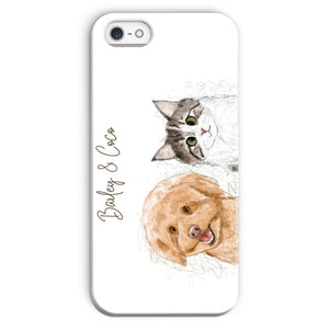 Scribble: Custom Two Pet Phone Case - Paw & Glory - Dog Portraits - Pet Portraits