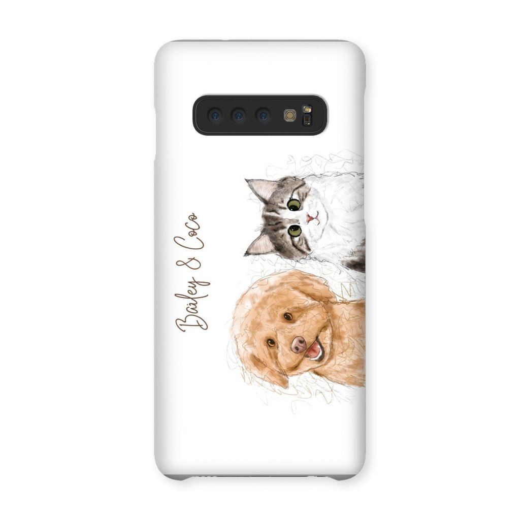 Scribble: Custom Two Pet Phone Case - Paw & Glory - Dog Portraits - Pet Portraits