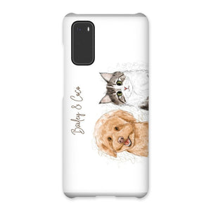 Scribble: Custom Two Pet Phone Case - Paw & Glory - Dog Portraits - Pet Portraits