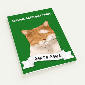 Seasons Greetings From Santa Paws Watercolour Greeting Cards - Paw & Glory - Dog Portraits - Pet Portraits