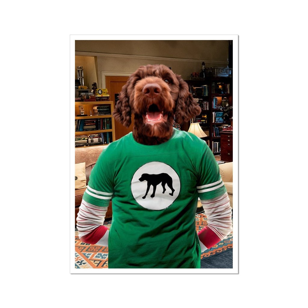 Sheldon Cooper (Big Bang theory): Custom Pet Portrait - Paw & Glory - Dog Portraits - Pet Portraits
