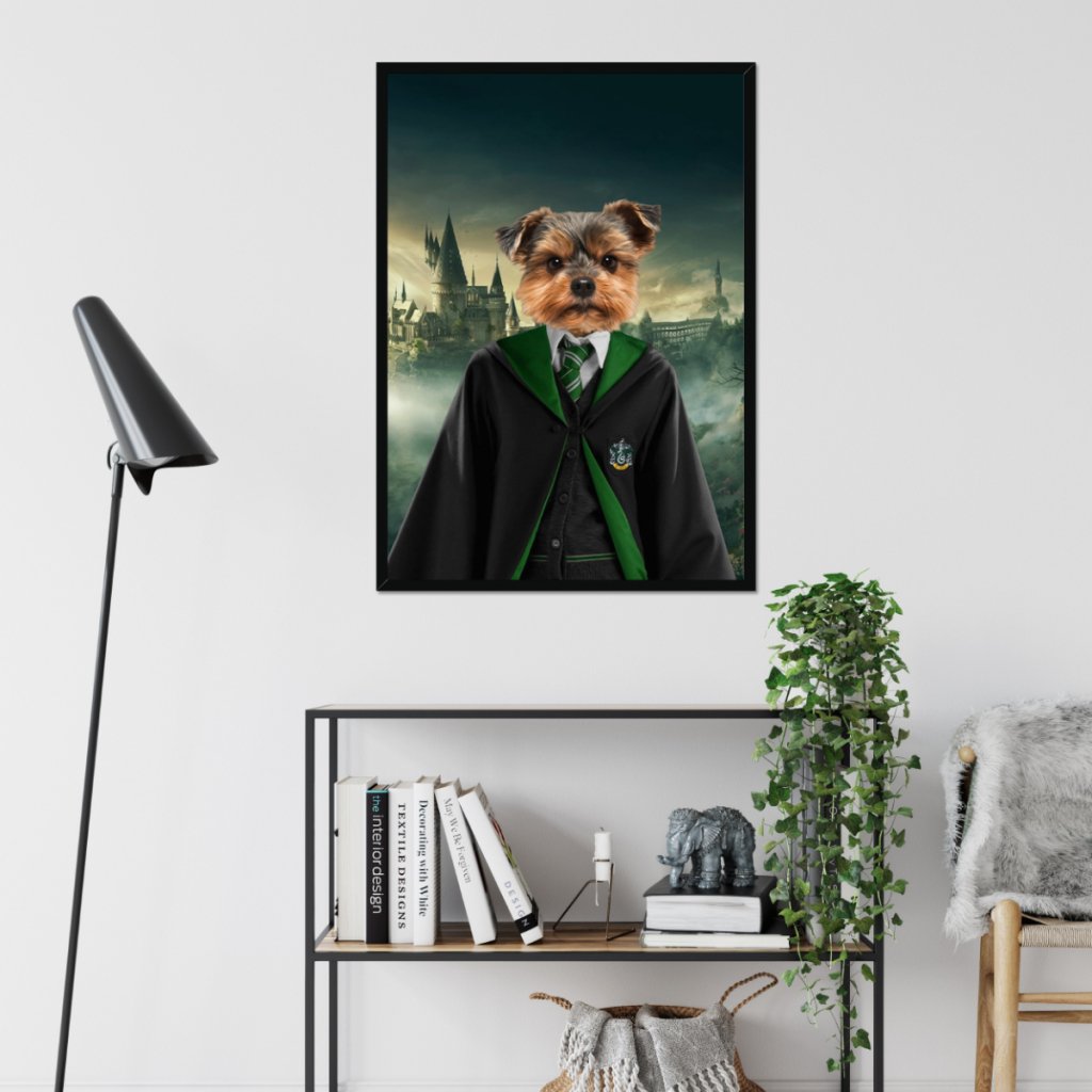 Serpent House Wizard Custom Pet Portrait | Paw & Glory