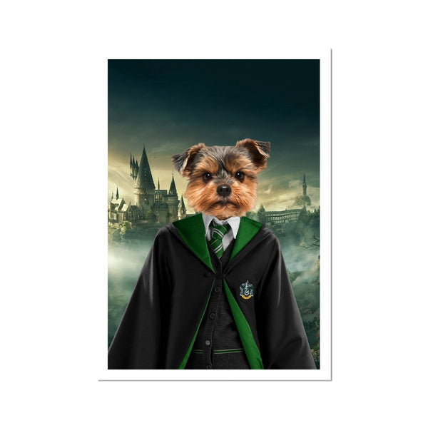 Serpent House Wizard Custom Pet Poster | Custom Pet Portrait Print | Paw & Glory