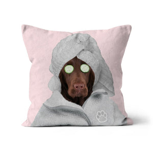 Spa Day: Custom Pet Pillow - Paw & Glory - Dog Portraits - Pet Portraits