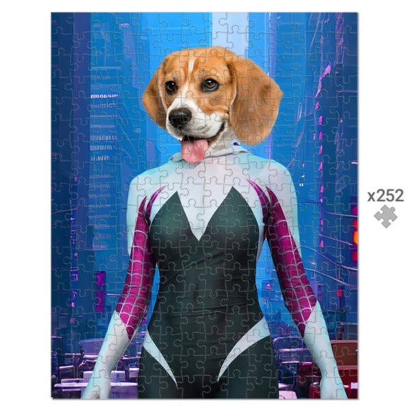 Web Heroine Custom Pet Puzzle | Funny Pet Portrait | Paw & Glory