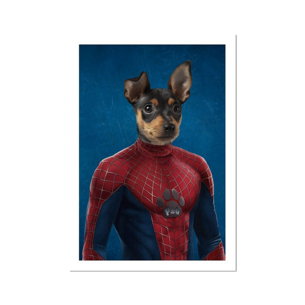 Web-Slinging Hero Custom Pet Poster | Pet Portrait Print | Paw & Glory