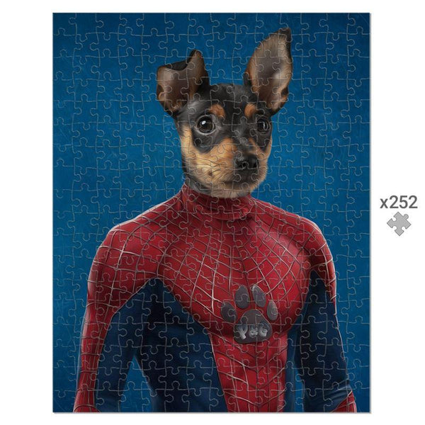 Web-Slinging Hero Custom Pet Puzzle | Funny Pet Portrait | Paw & Glory